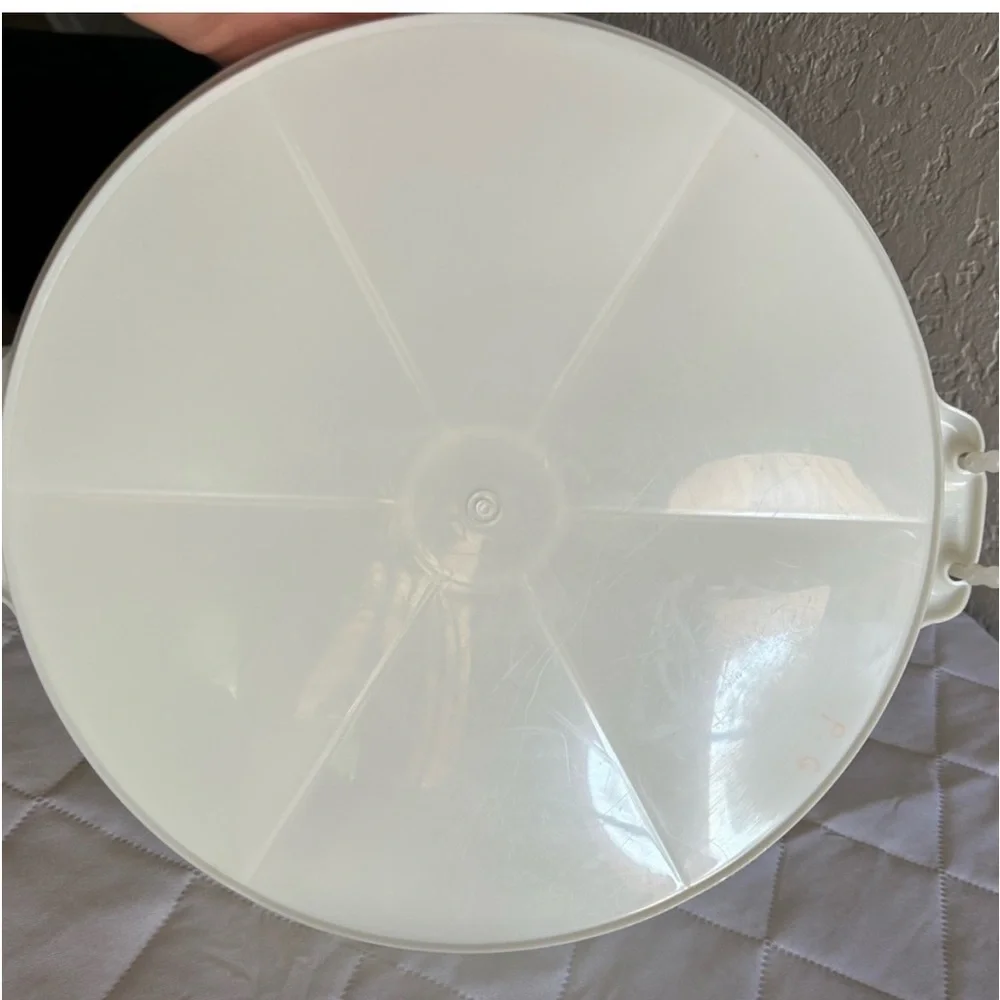 Tupperware white colored relish tray with lid and handle